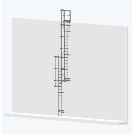 Echelle à crinoline 9000mm BARDAGE avec la sortie large 770mm NF E85-016