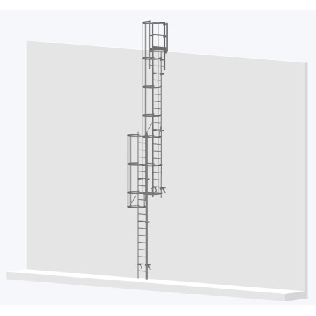 Echelle à crinoline 9000mm avec la sortie large 770mm NF E85-016