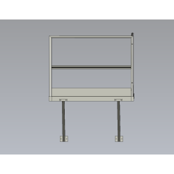 Palier 700x1500 avec garde-corps et bracons - Plateforme échelle à crinoline