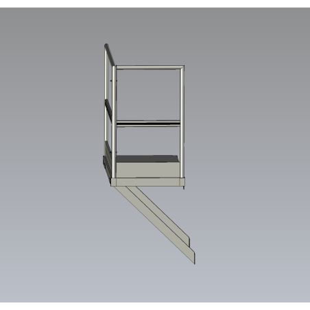Palier 700x1500 avec garde-corps et bracons - Plateforme échelle à crinoline