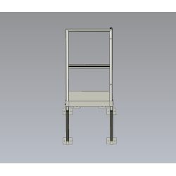 Palier P800xL700 avec garde-corps et console - Accès sécurisé échelle à crinoline
