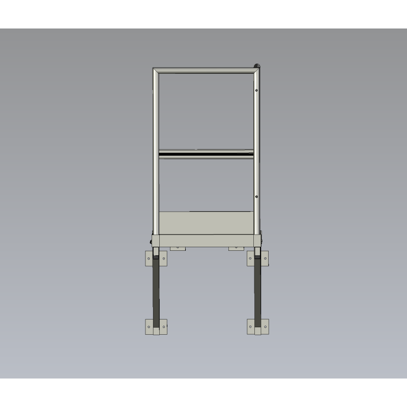 Palier P800xL700 avec garde-corps et console - Accès sécurisé échelle à crinoline Palier P800xL700 avec garde-corps et console - Accès sécurisé échelle à crinoline