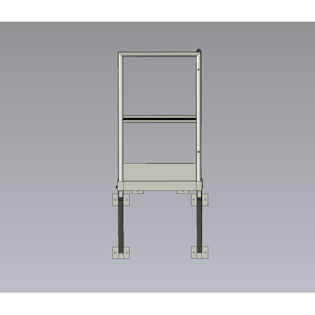 Palier P800xL700 avec garde-corps et console - Accès sécurisé échelle à crinoline