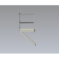 Palier 1000x1000 avec garde-corps et bracons - Plateforme pour échelle à crinoline
