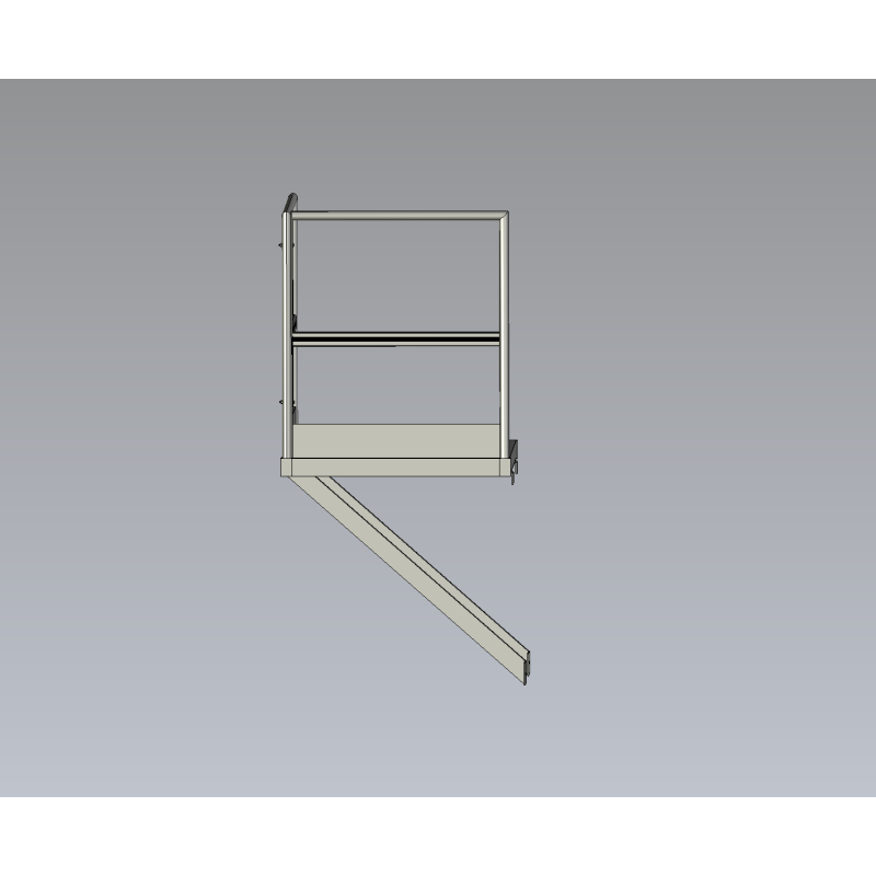 Palier 1000x1000 avec garde-corps et bracons - Plateforme pour échelle à crinoline