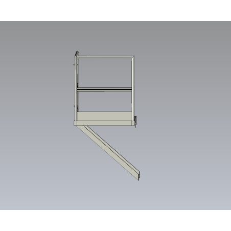 Palier 1000x1000 avec garde-corps et bracons - Plateforme pour échelle à crinoline