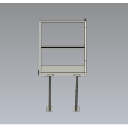 Palier 700x1000 avec garde-corps et bracons - Plateforme échelle à crinoline