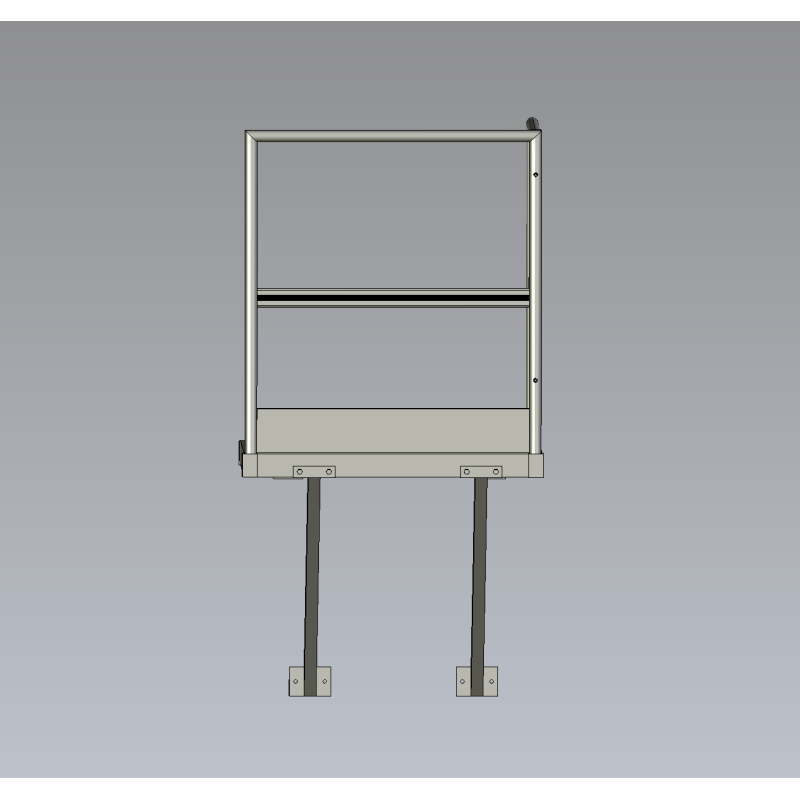 Palier 700x1000 avec garde-corps et bracons - Plateforme échelle à crinoline Palier 700x1000 avec garde-corps et bracons - Plateforme échelle à crinoline