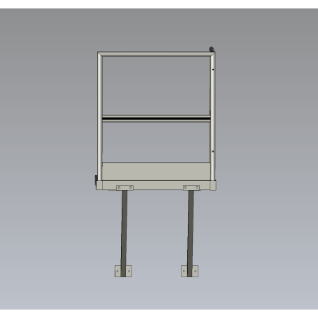 Palier 700x1000 avec garde-corps et bracons - Plateforme échelle à crinoline