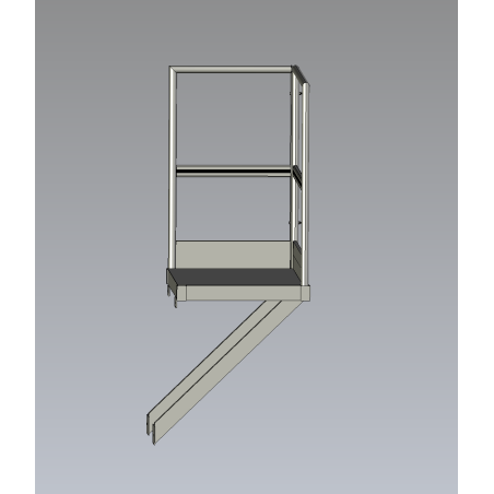 Palier 700x1000 avec garde-corps et bracons - Plateforme échelle à crinoline
